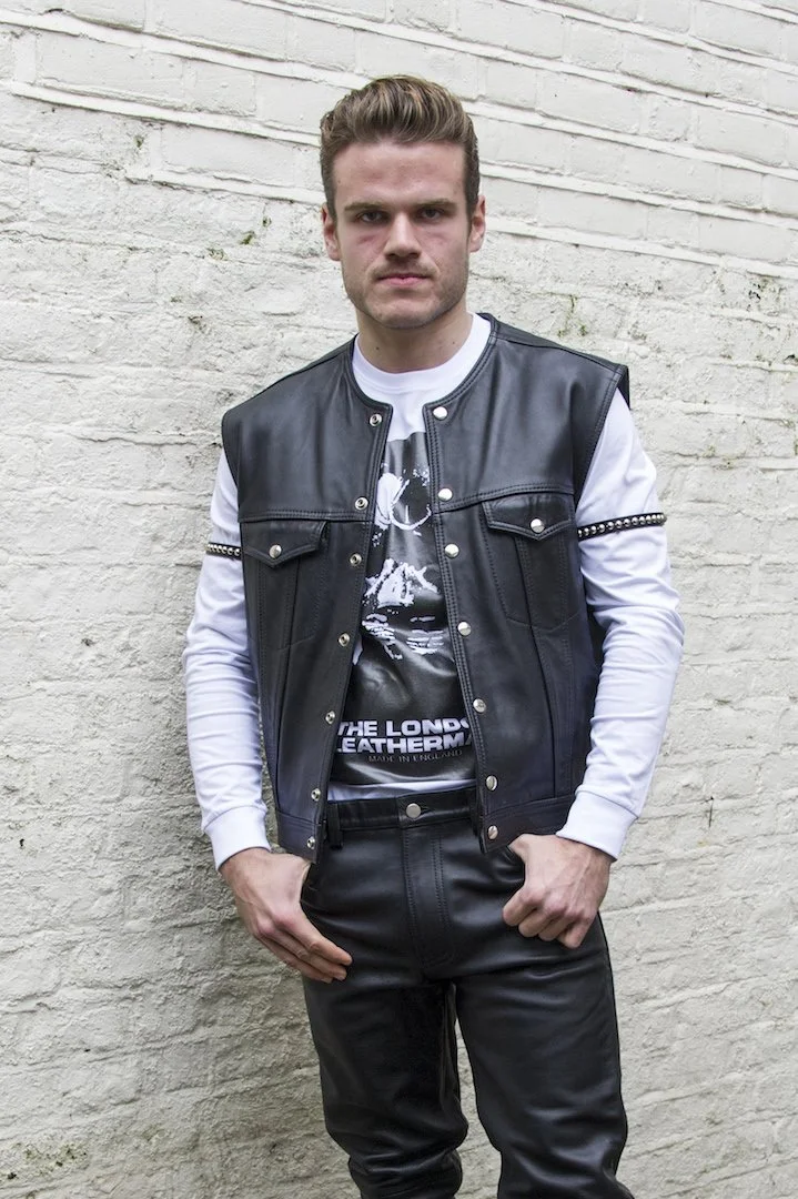 LV3 Jeans Style Leather Waistcoat — The London Leatherman
